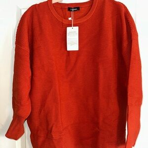 Amazon Women's Vibrant Orange Red Crewneck Sweater